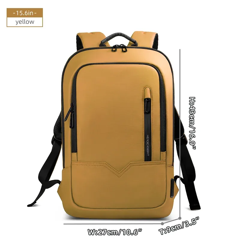 hk – sac à dos de haute qualité pour ordinateur portable de 15.6 pouces, sac à dos de voyage léger en tissu oxford imperméable pour hommes d'affaires