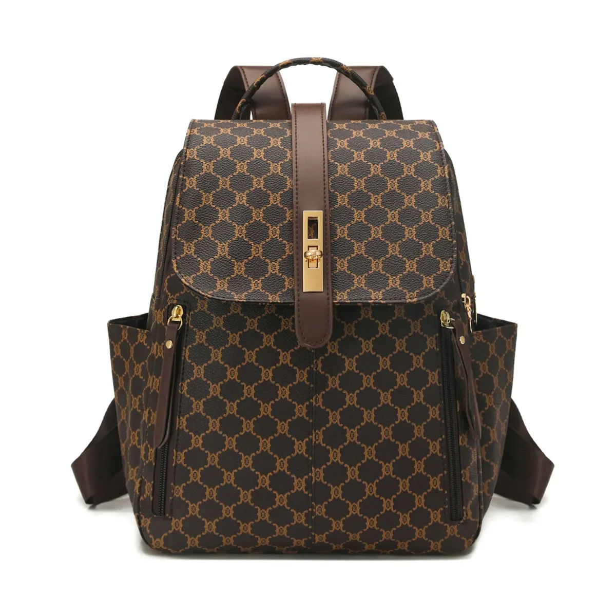 sac à dos de voyage décontracté grande capacité à motif floral pour femme, nouveau style 2026, sac de travail quotidien pour trajets urbains, minimaliste en pu