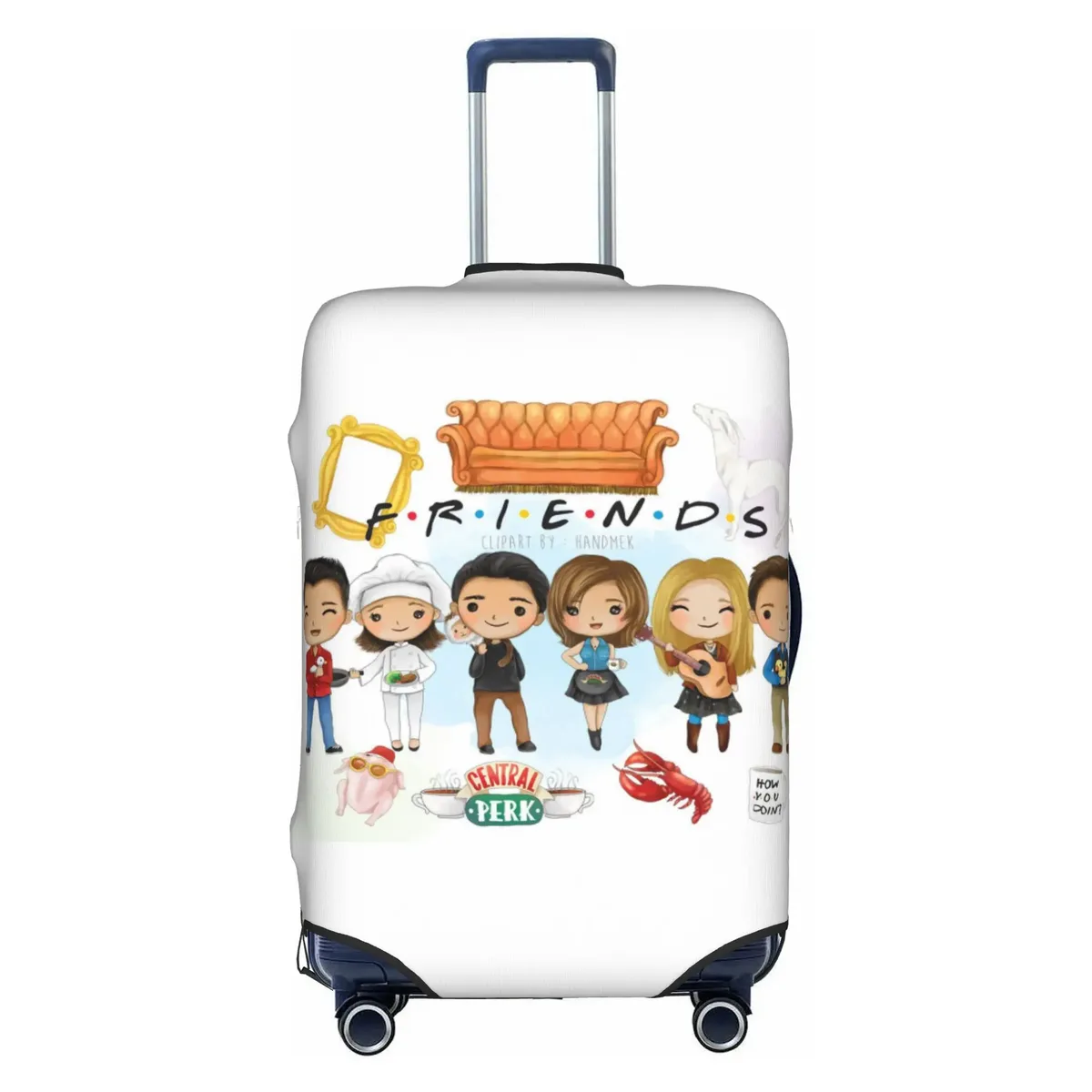 housse de protection pour bagages, motif personnalisé de la série télévisée friends, avec citation amusante, convient aux valises de 18 à 32 pouces