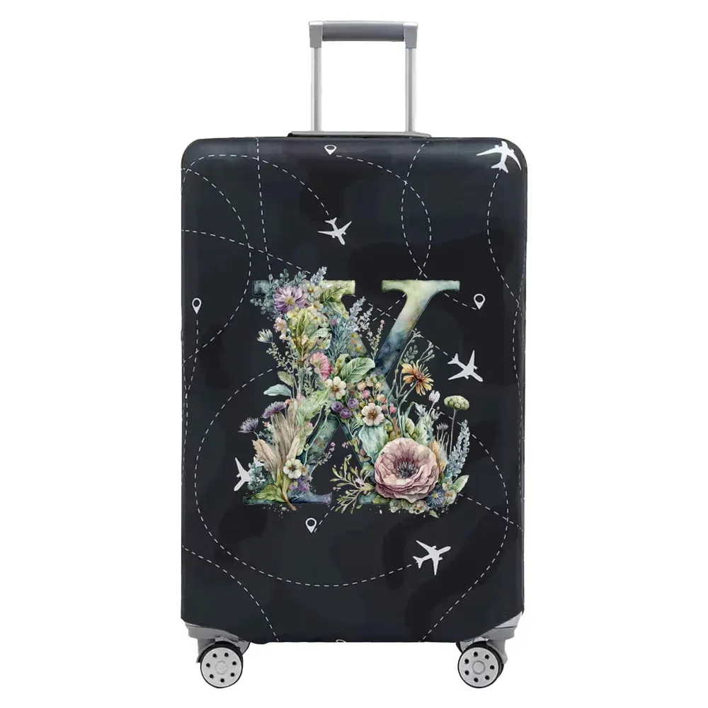 housse de valise de voyage, housse de protection en tissu extensible pour valises de 18 à 28 pouces, série de lettres florales