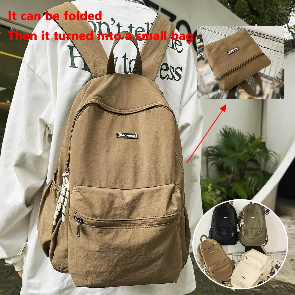 2025 nouveau sac à dos pliable pour femmes, sac à dos de grande capacité, sac à dos d'ordinateur Version coréenne Simple
