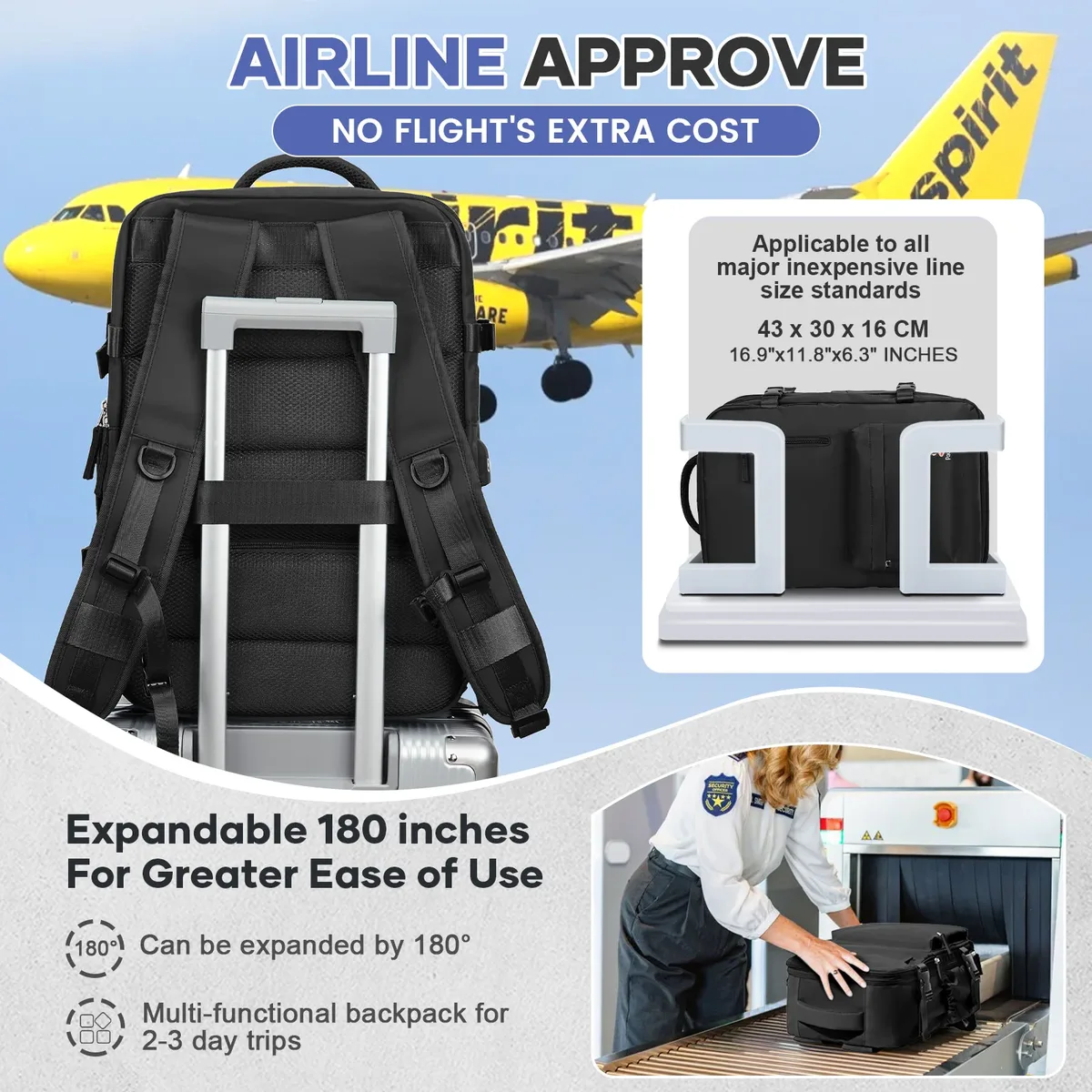 sac à dos de voyage à compression sous vide – sac de randonnée pliable de grande capacité, sac léger pour ordinateur portable, sac à dos essentiel de voyage en plein air