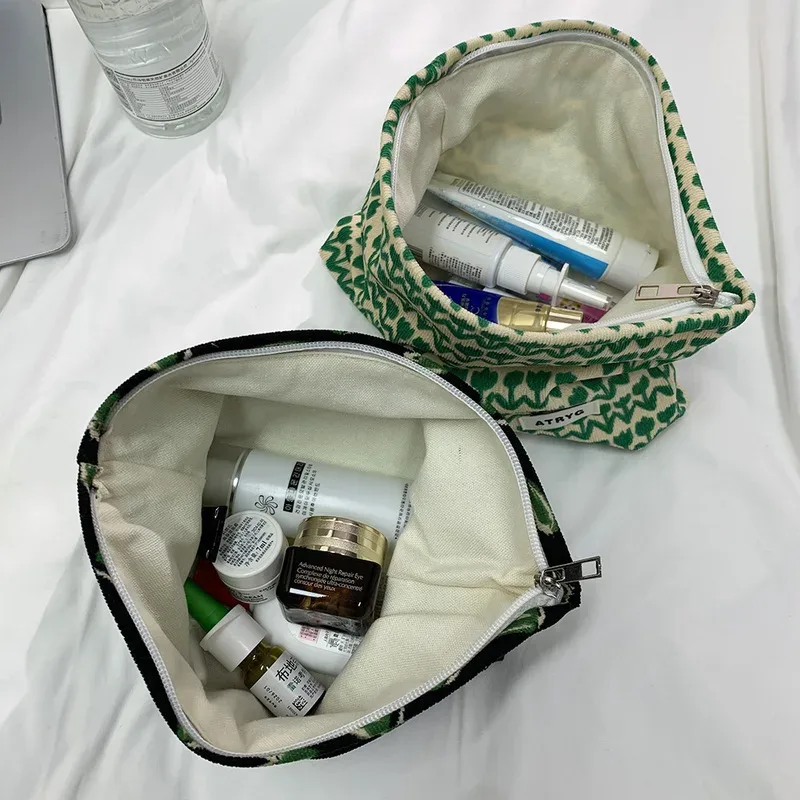 sac à cosmétiques floral 1 pièce, organisateur de maquillage de voyage de grande capacité avec motif de feuilles exotiques, cadeau pliable pour festival d'anniversaire