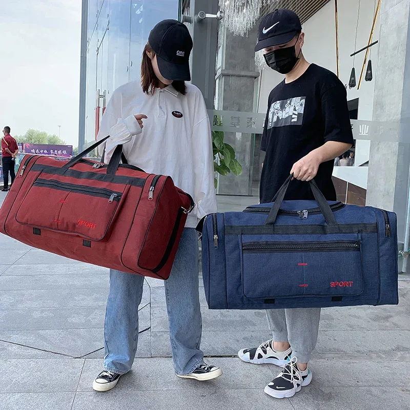 Sac de voyage étanche pour hommes et femmes, très grande capacité, grand sac de sport pour voyage de week-end, bagages à main, sacs de rangement d'emballage