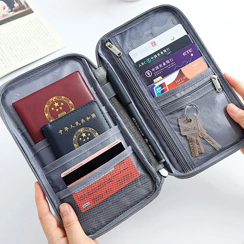portefeuille de voyage tendance, porte-passeport familial unisexe, accessoires de voyage, étui de rangement de documents étanche, sac d'identité, porte-carte de crédit