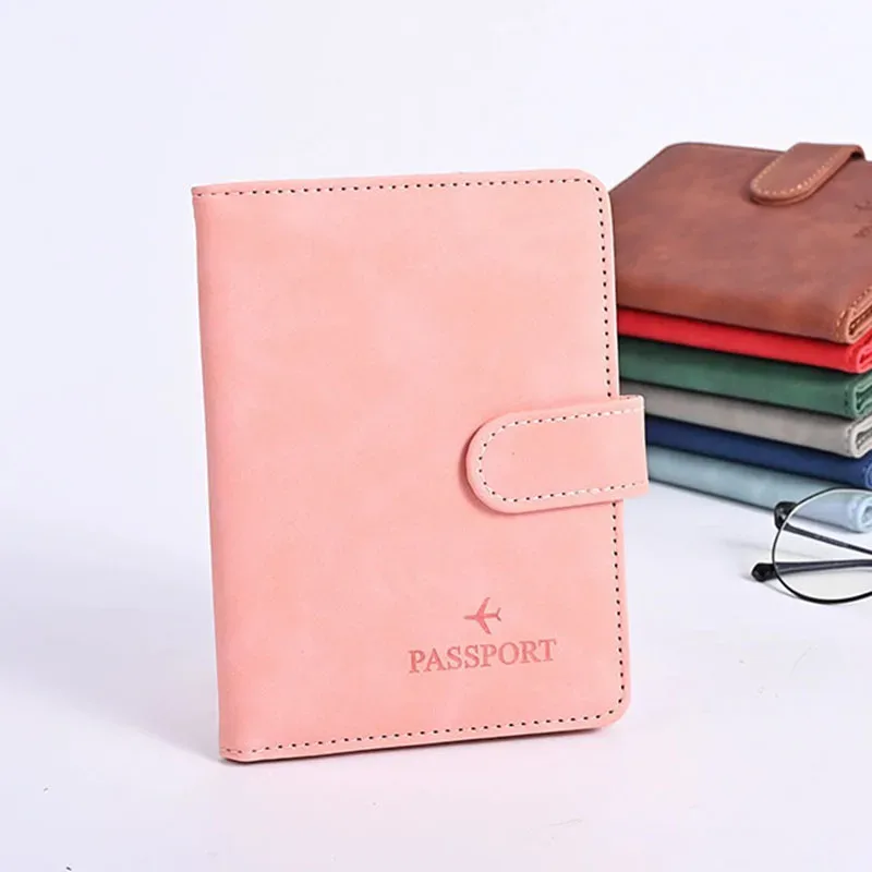 étui porte-passeport en cuir étanche avec porte-cartes de crédit, housse de voyage mignonne pour femme/homme avec boucle