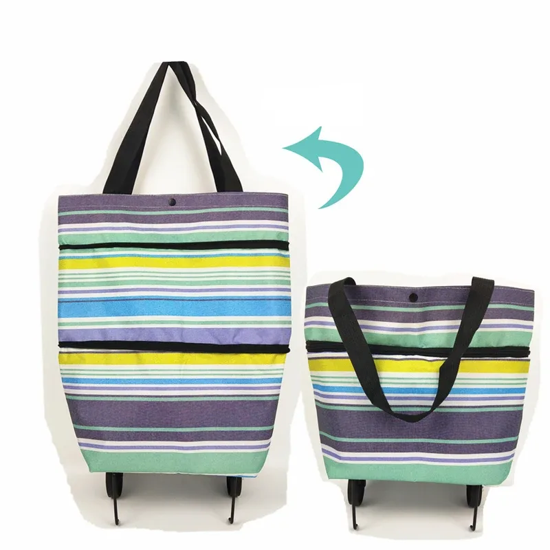 sac à roulettes, sac à roulettes, sacs à provisions pliants, achat de légumes, paquet de traction, petit chariot à traction, organisateur de courses portable