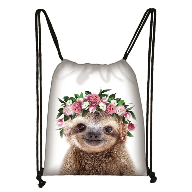 sac à cordon de serrage mignon animal koala femmes hommes mode sac de rangement panda/zèbre fille voyage loisirs sac à dos pliable