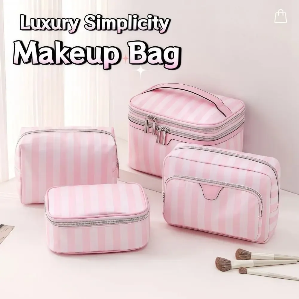 grande trousse de maquillage portable grande capacité style minimaliste sac de rangement cosmétique en tissu oxford sac de voyage pour articles de toilette