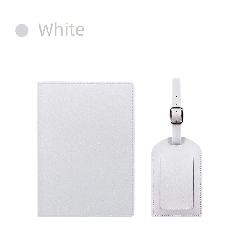 porte-passeport en cuir pu épais multicolore, couverture de passeport avec carte en papier, ensemble d'étiquettes de bagage