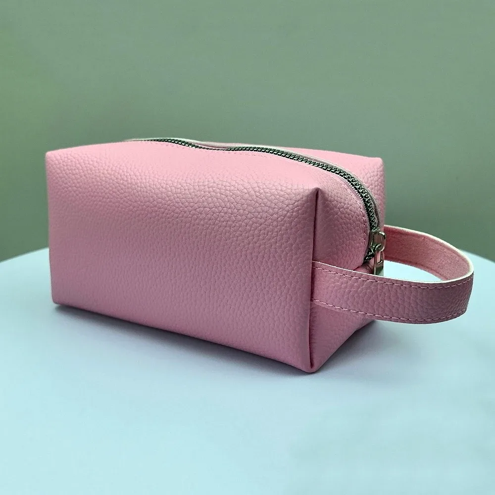 trousse de toilette de voyage portable en cuir pu, grande capacité, avec fermeture éclair, logo personnalisé, gravure de nom, vente en gros, luxe