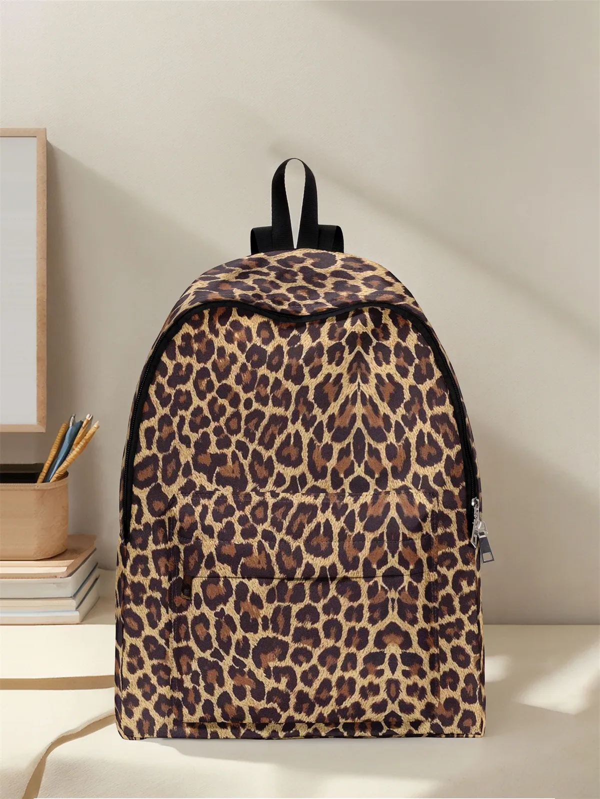 sac à dos à motif léopard, nouveau modèle 2025, sac à dos de voyage décontracté, léger et simple.