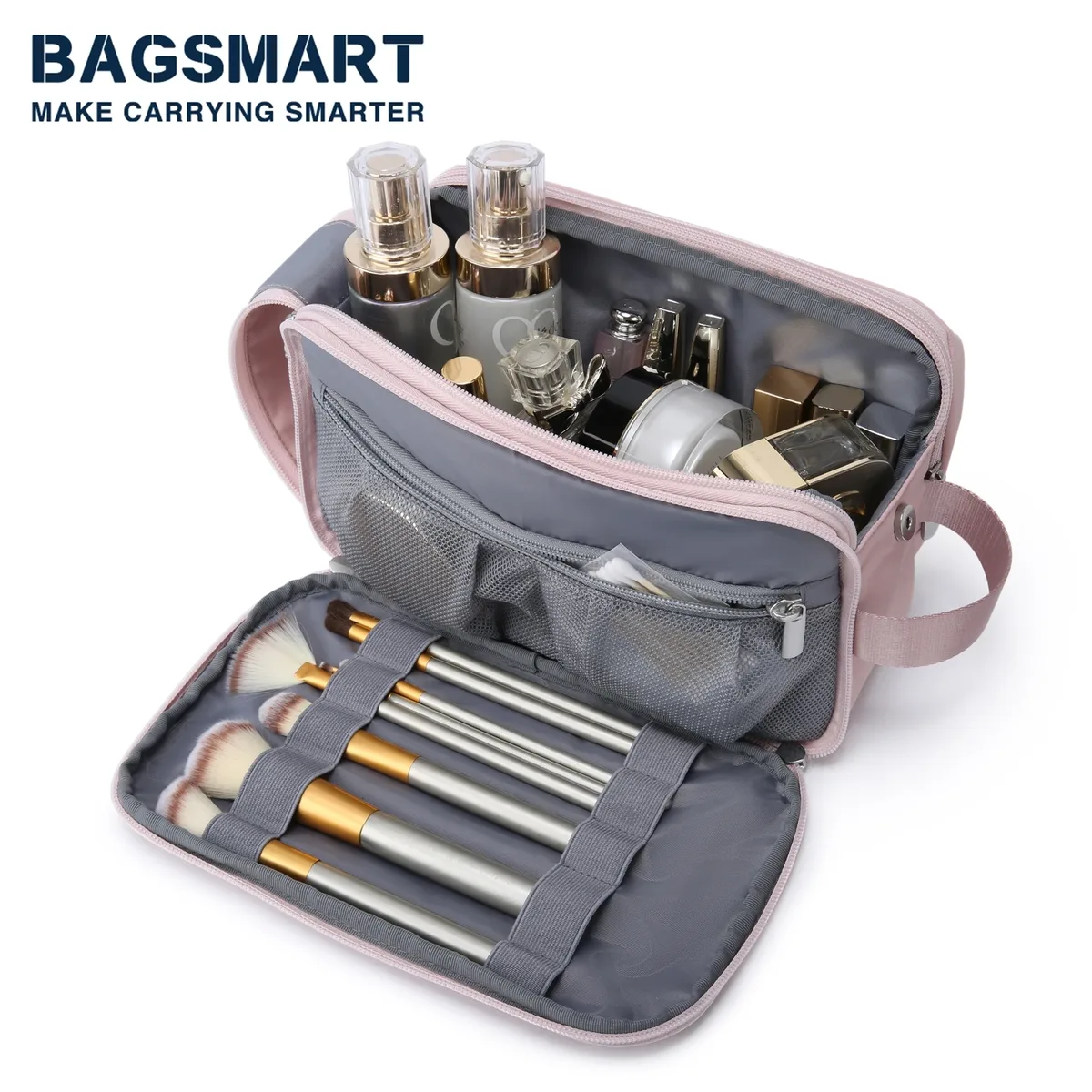 BAGSMART – trousse à cosmétiques pour femmes, Kit Dopp étanche pour voyage, trousse de toilette légère pour hommes, trousse de maquillage, nécessaire de voyage