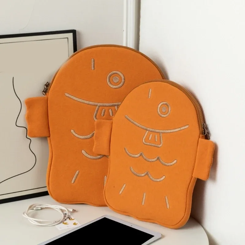 housse pour ordinateur portable en forme poisson mignon, étui pour ordinateur portable 11'' 13'', étui transpo
