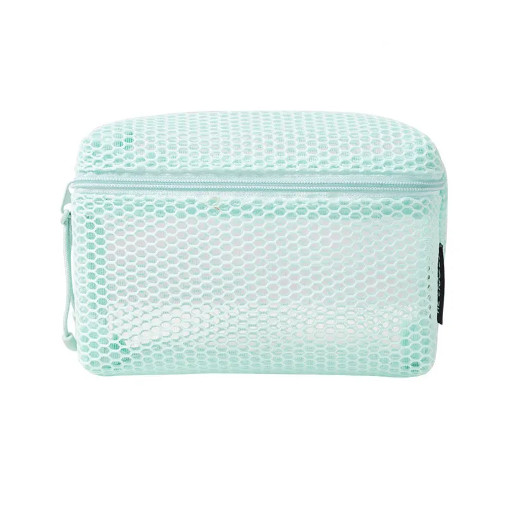pochette de rangement en nylon décontractée, à main avec fermeture éclair, sac à cosmétiques, pochette de voyage en maille polyvalente