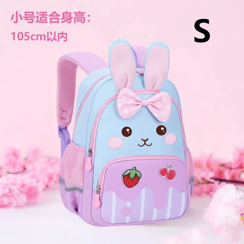 grand sac à dos de maternelle mignon avec un lapin pour enfants de 3 à 6-7 ans, sac à dos pour filles pour les voyages, sac à dos léger dessin animé