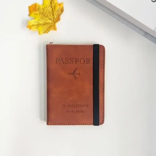 housse de protection portable pour passeport, pochette de rangement multifonctionnelle pour cartes d'identité et bancaires, étui portefeuille en cuir pu, accessoires de voyage