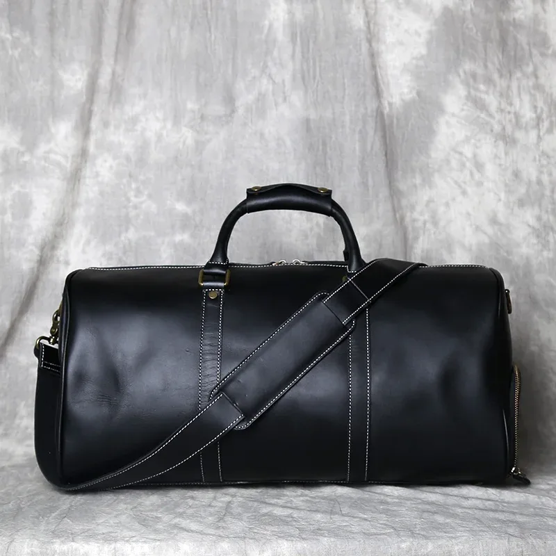 nouveau sac à main rétro pour hommes europe et amérique sac de voyage en cuir de cheval fou couche peau de vache grande capacité sac à bandoulière unique