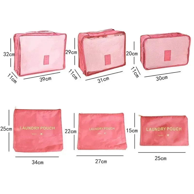 ensemble de 6 sacs de rangement de voyage, ensemble de sacs de rangement pour valise, organiseurs de bagages portables, organiseurs pliables pour vêtements et chaussures