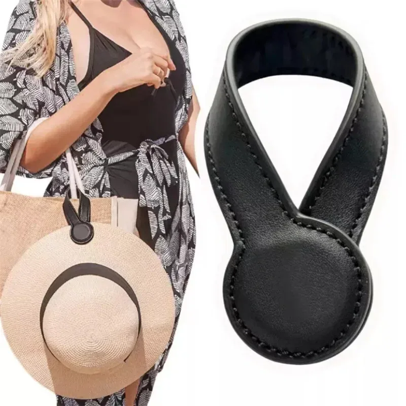 clip magnétique multifonctionnel en cuir pu, clip organisateur rond à aimant puissant, breloques pour sac de voyage, accessoires de bagages