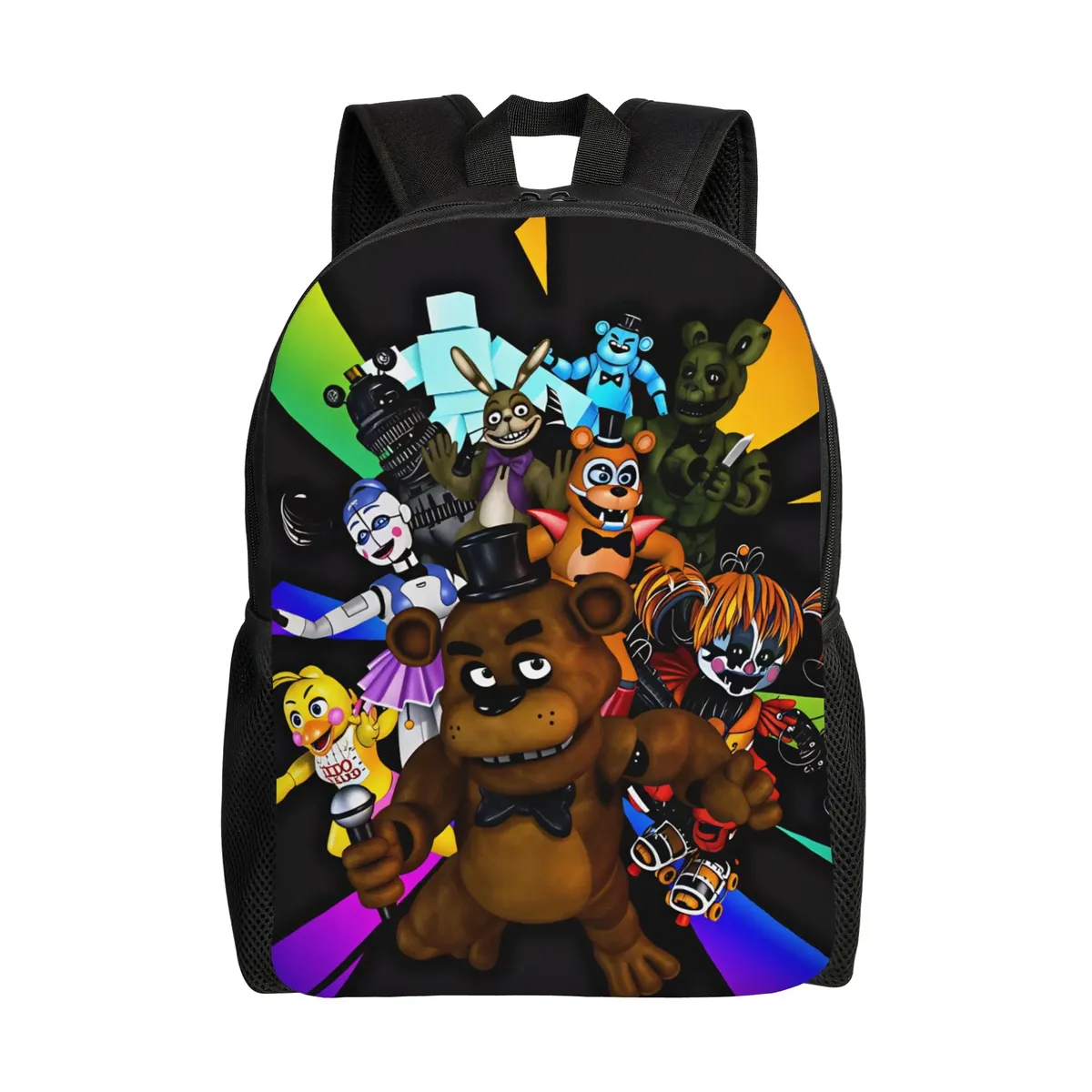 sac à dos fnaf horror game pour hommes, grands sacs à dos en polyester, sacs décontractés pour lycée, sac à dos de voyage personnalisé