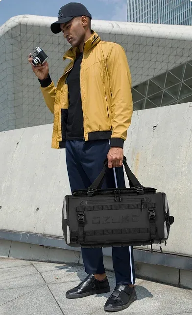 sac à dos de voyage ozuko pour hommes, sac de sport et de fitness avec séparation pour articles secs et humides, idéal pour les courts séjours d'affaires, les week-ends et le camping