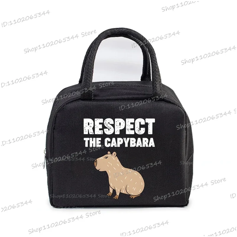 kawaii capybara design boîte à déjeuner sac de rangement femmes dessin animé capybara imprimer portable bento sacs animaux capybara amant sacs à déjeuner