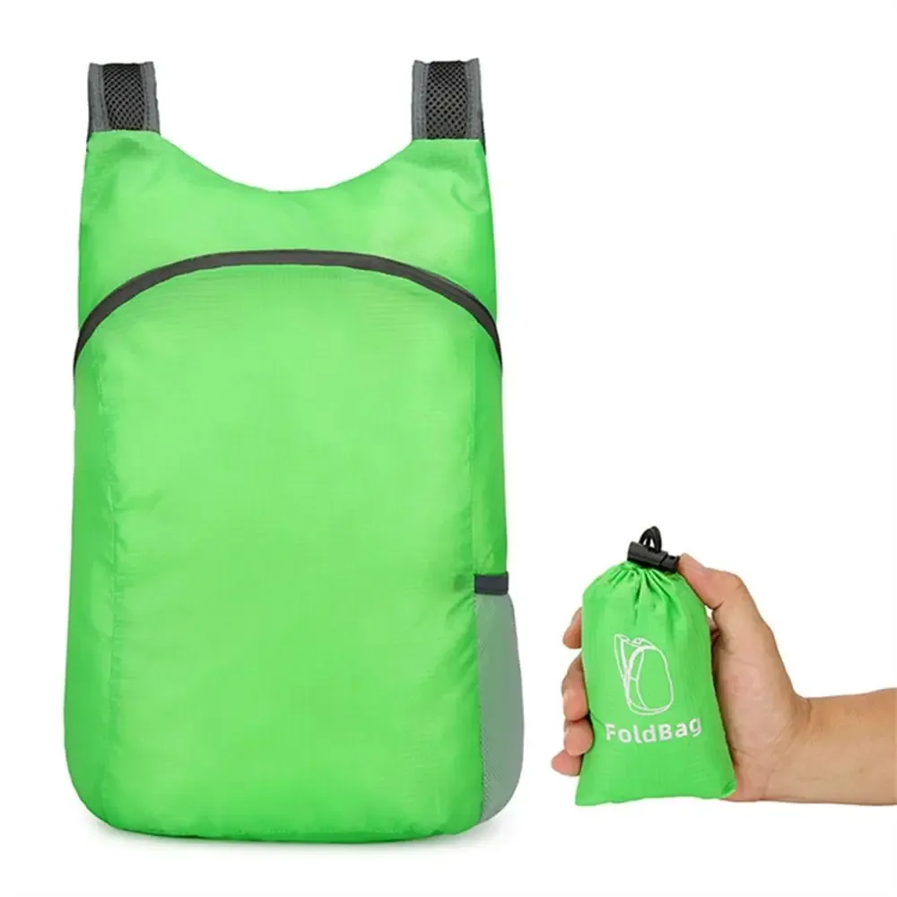 sacs de rangement avec cordon de serrage, sac à dos pliable, grande capacité, fermeture éclair, sac en nylon léger, sac d'école, sac à bandoulière, sac de voyage