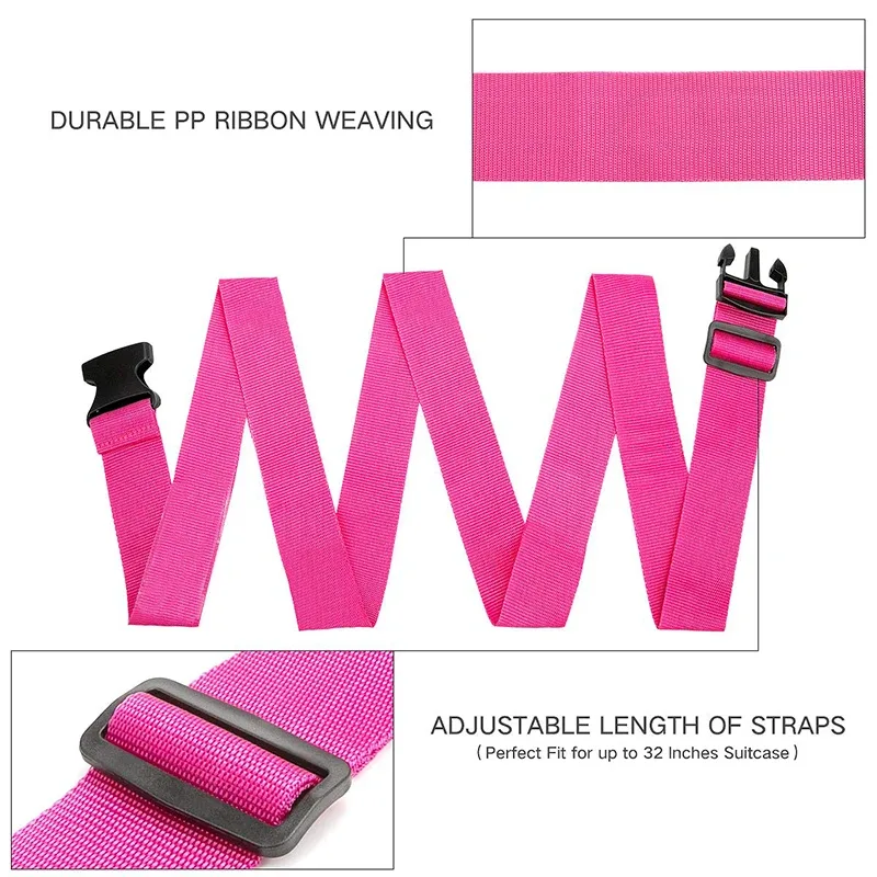 sangle de bagage réglable en polyester avec boucle à dégagement rapide, accessoire de fixation sécurisée pour valise de voyage