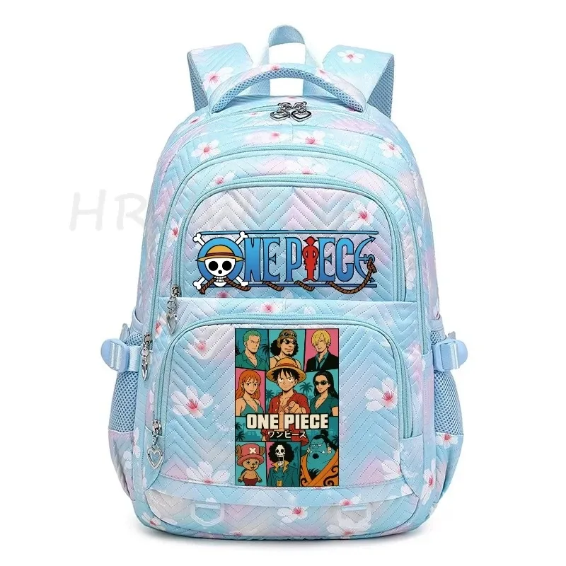 sacs à dos anime one piece légers avec fermoir, imprimé violet monkey d luffy, pour garçons et filles, grande capacité, pour adolescents, ordinateur portable, école, voyage, mochila