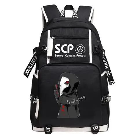 scp-sac à dos avec usb pour étudiants, cartable de voyage