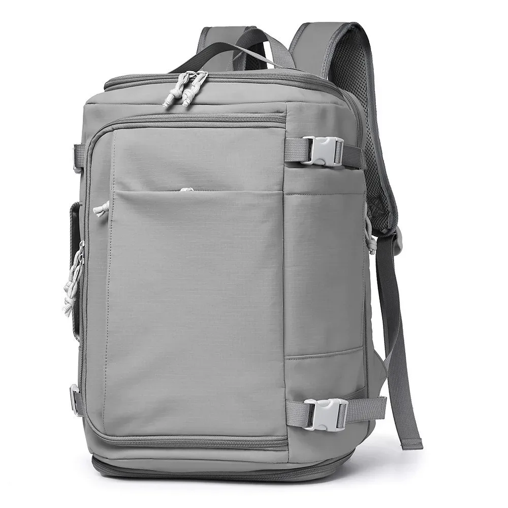 sac à dos de bagage léger de style boîte, sac à dos de voyage unisexe de grande capacité avec sac à chaussures, sac à dos de cabine anti-rayures pour collège
