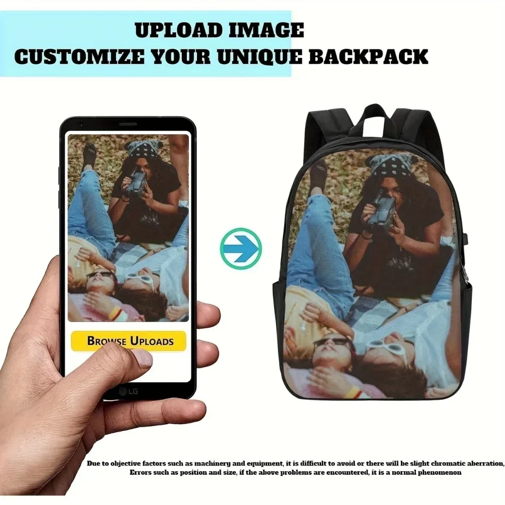 sac à dos scolaire personnalisé avec impression d'image et texte, sac à dos pour ordinateur portable léger avec impression 2d plate, sac à livres pour adolescents