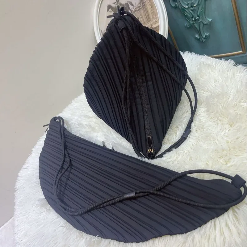 miyake japonais décontracté sport vent plissé sac à bandoulière hommes femmes universel mode loisirs rétractable sac à main sac de téléphone portable