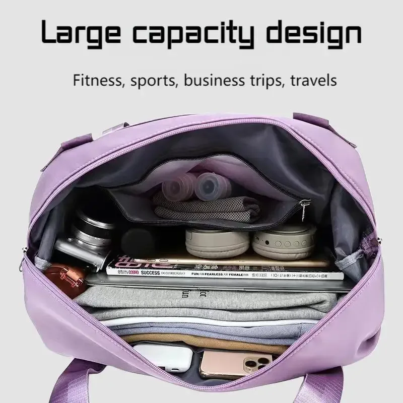 sac de voyage à double épaule extensible de grande capacité, sac de tri de bagages avec séparation sec/humide, adapté aux voyages d'affaires.