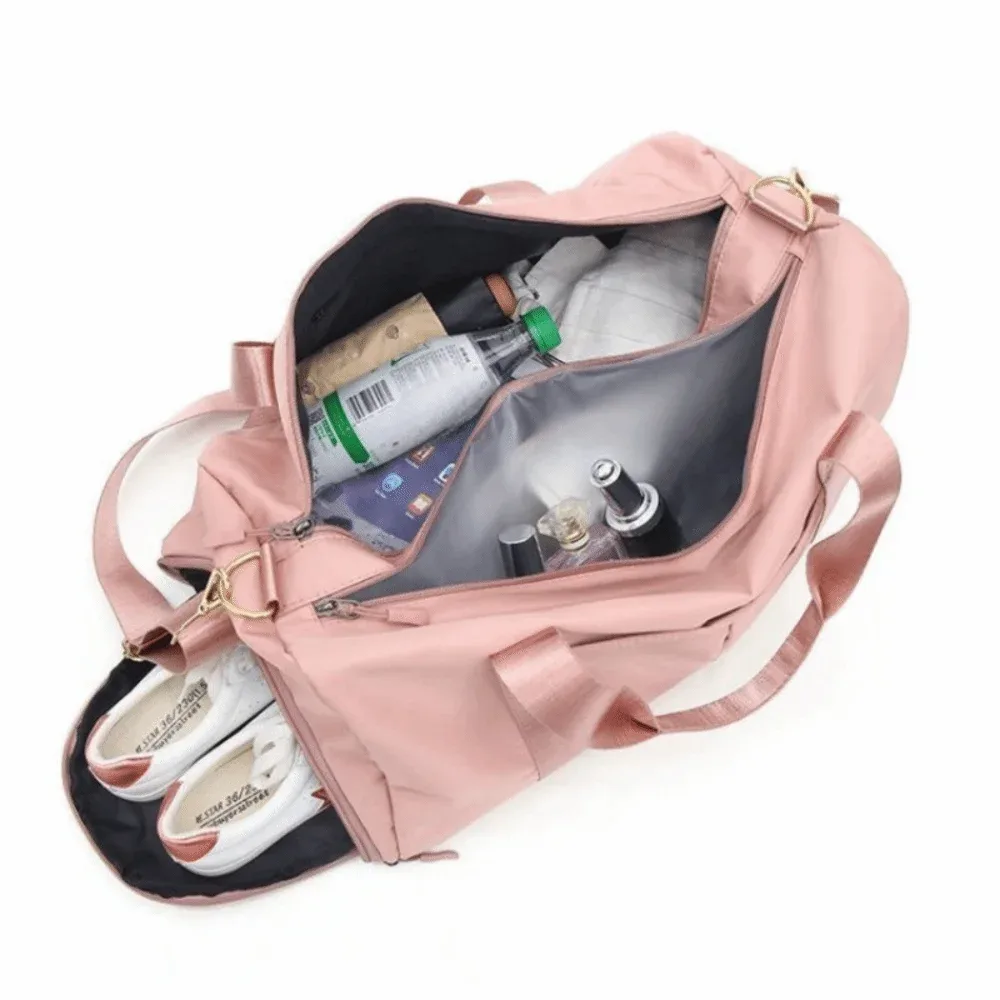 Sac de voyage Oxford, sac de sport en nylon multicouche pour courtes distances avec compartiment à chaussures, couleur unie, grande capacité, sac à main