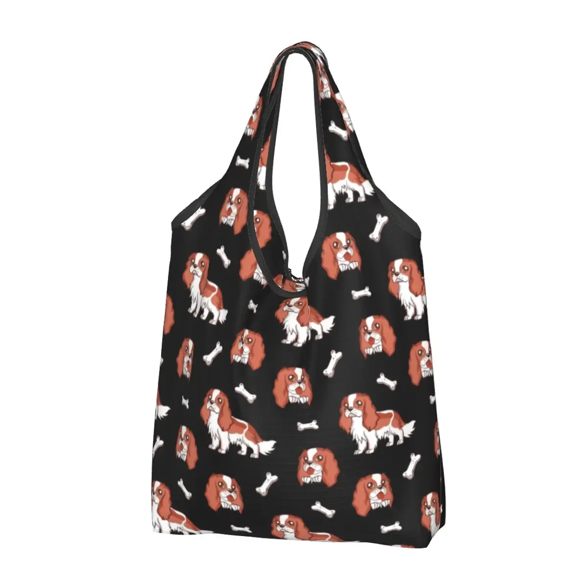 cavalier king charles épagneul groupe familial épicerie sac fourre-tout kawaii chien épaule shopper sacs grande capacité sacs à main