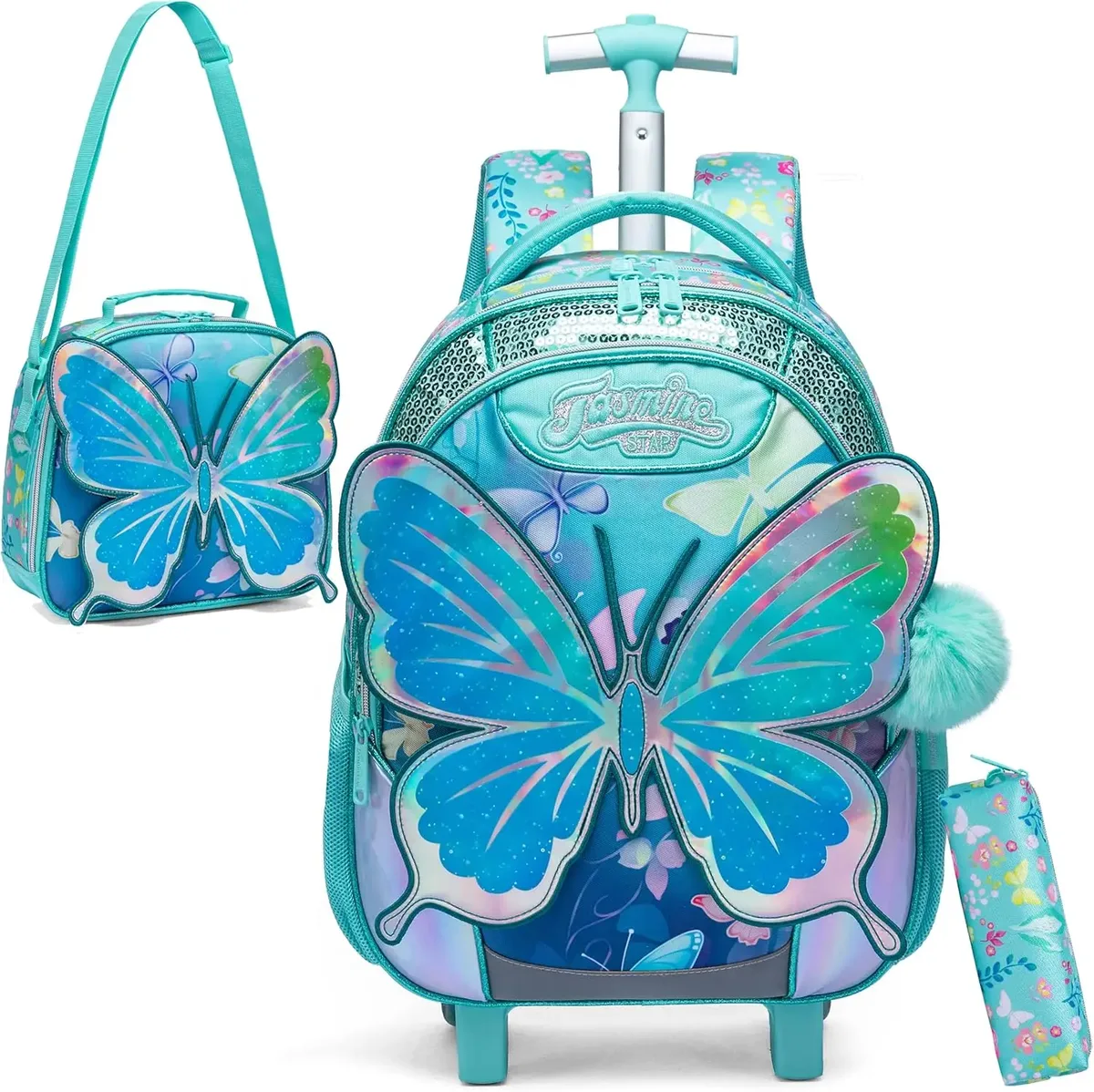 sac à dos à roulettes licorne pour filles et enfants, sac d'école à roulettes, bagage de voyage, cadeau mignon pour élèves du primaire, sac à roulettes