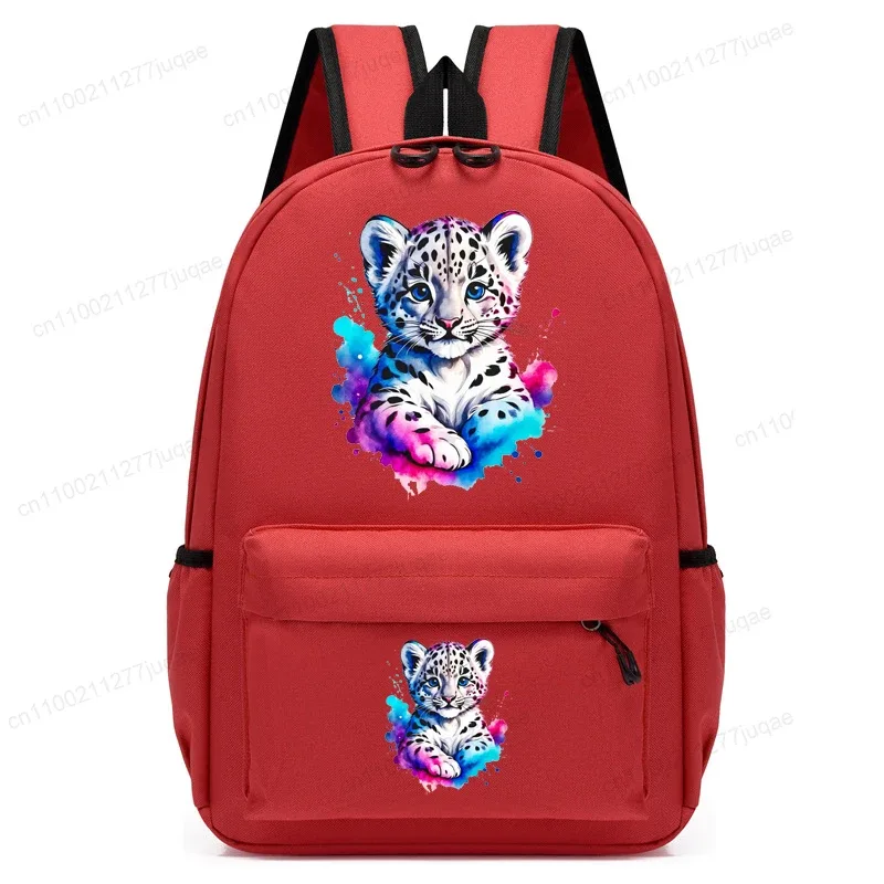 sac à dos enfant motif léopard aquarelle, mignon, pour la maternelle, garçons et filles, sac de voyage quotidien décontracté pour tout-petits