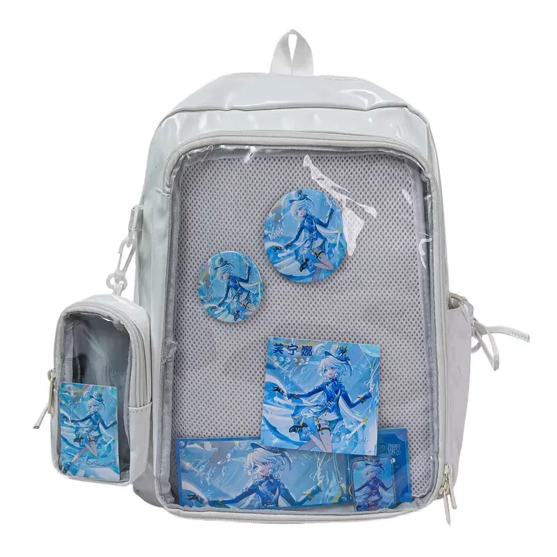 nouveau y2k mignon ita sac à dos étudiants grande capacité sac à dos décontracté fille transparent bricolage affichage sac à dos à la mode voyage cartables