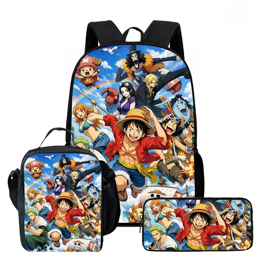 ensemble de sac à dos scolaire 3 pièces 15 pouces avec sac à lunch et trousse à crayons, durable, léger, unisexe, pour garçons et filles de 6 à 10 ans