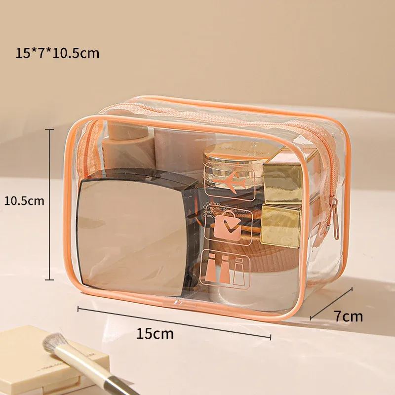 【a6l】trousse de toilette transparente en pvc durable, organiseur de maquillage et cosmétiques de voyage avec fermeture à glissière, accessoire de voyage