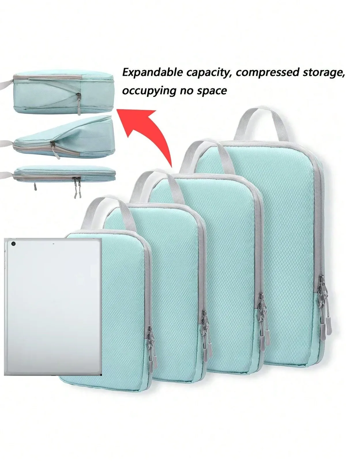 ensemble/6 pièces emballage compressible sac de rangement de voyage cubes valise étanche en nylon portable avec sac à main organisateur de bagages ryanai