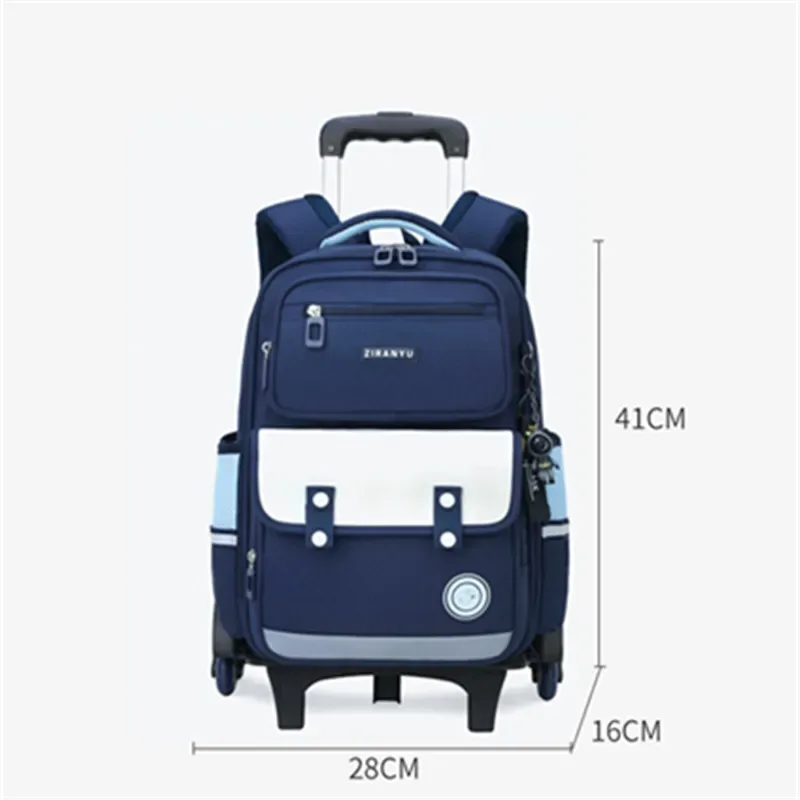nouveau sac à dos roulant pour garçons sac d'école primaire avec roues mochilas para mujer sac de chariot de voyage 2 et 6 roues sac a dos