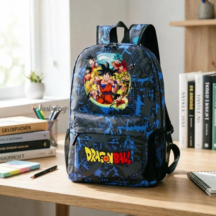 sacs d'école imprimés anime dragon ball, sac à dos camouflage pour ordinateur portable, cartable pour adolescents garçons et filles, 3 pièces/ensemble, cadeau de rentrée scolaire