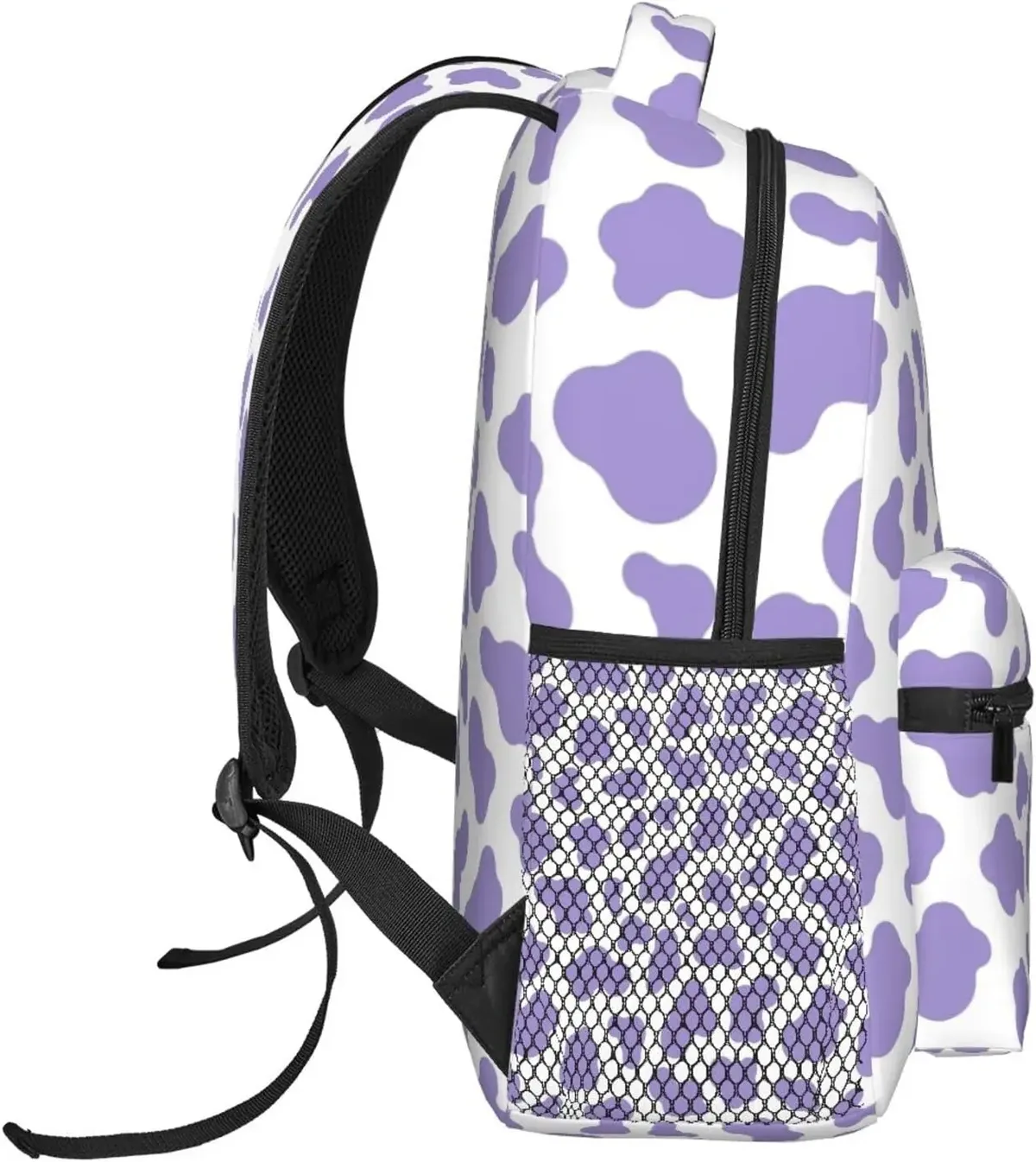 sac à dos imprimé vache violette, sacs pour ordinateur portable de grande capacité, sac de voyage de travail, accessoires college vache violette