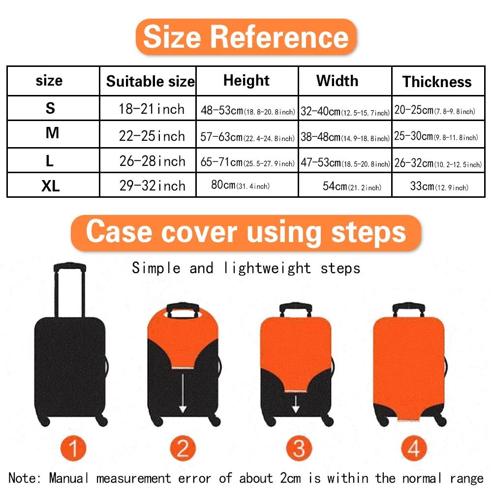 housse de protection pour bagages, protection de valise, avion, impression terre, housse anti-poussière élastique plus épaisse pour boîtier de chariot de 18 à 32 pouces, accessoires de voyage