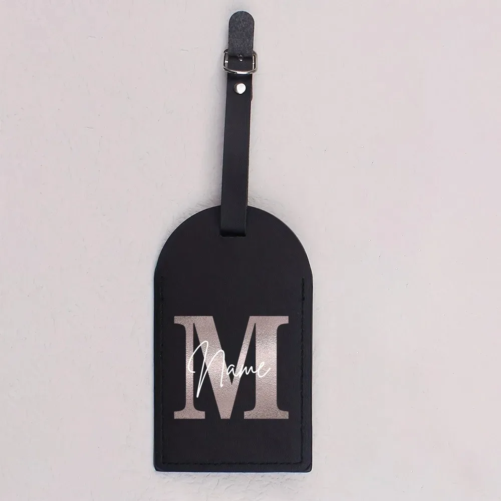étiquette de bagage monogramme personnalisée en cuir pu pour valise, étiquettes de sac à main, sac de voyage, étiquette de valise, meilleur cadeau