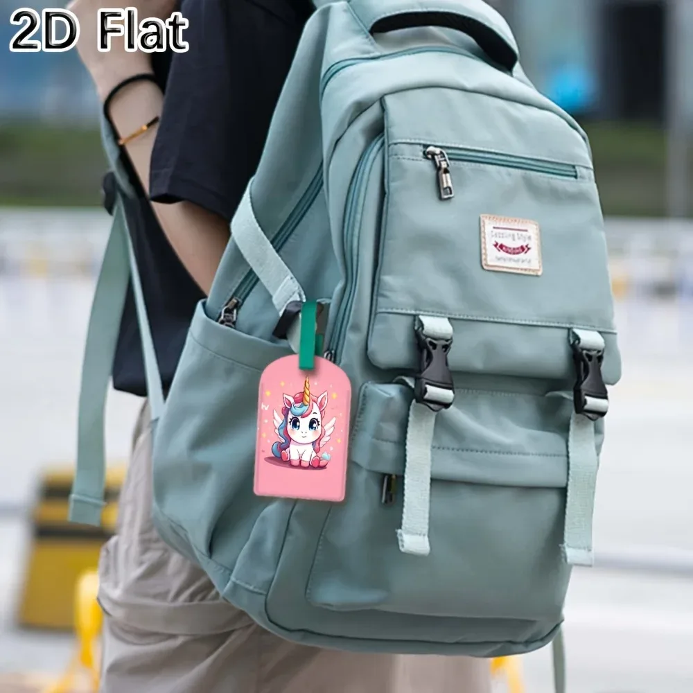 étiquette de bagage keepdo unicorn, adaptée aux voyages quotidiens, étiquette de valise avec étiquette licorne mignonne pour sacs à dos et voyages