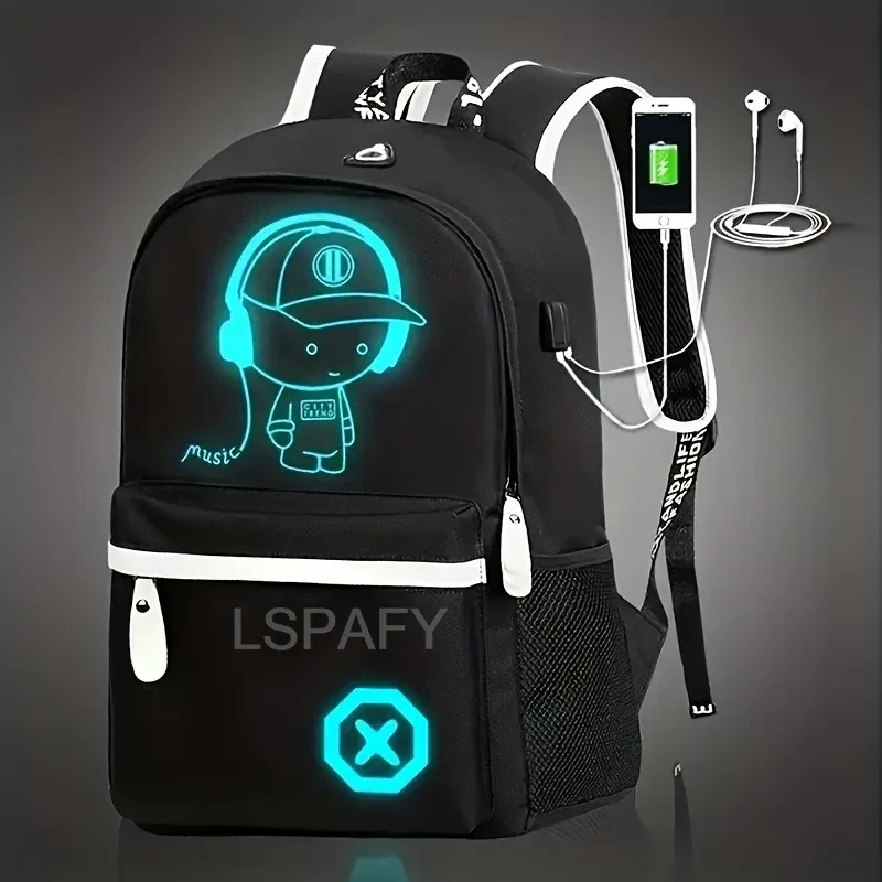 Sacs à dos d'école pour enfants, sacs à dos lumineux pour garçons et filles, sac à livres étanche avec chargeur USB, cadeau